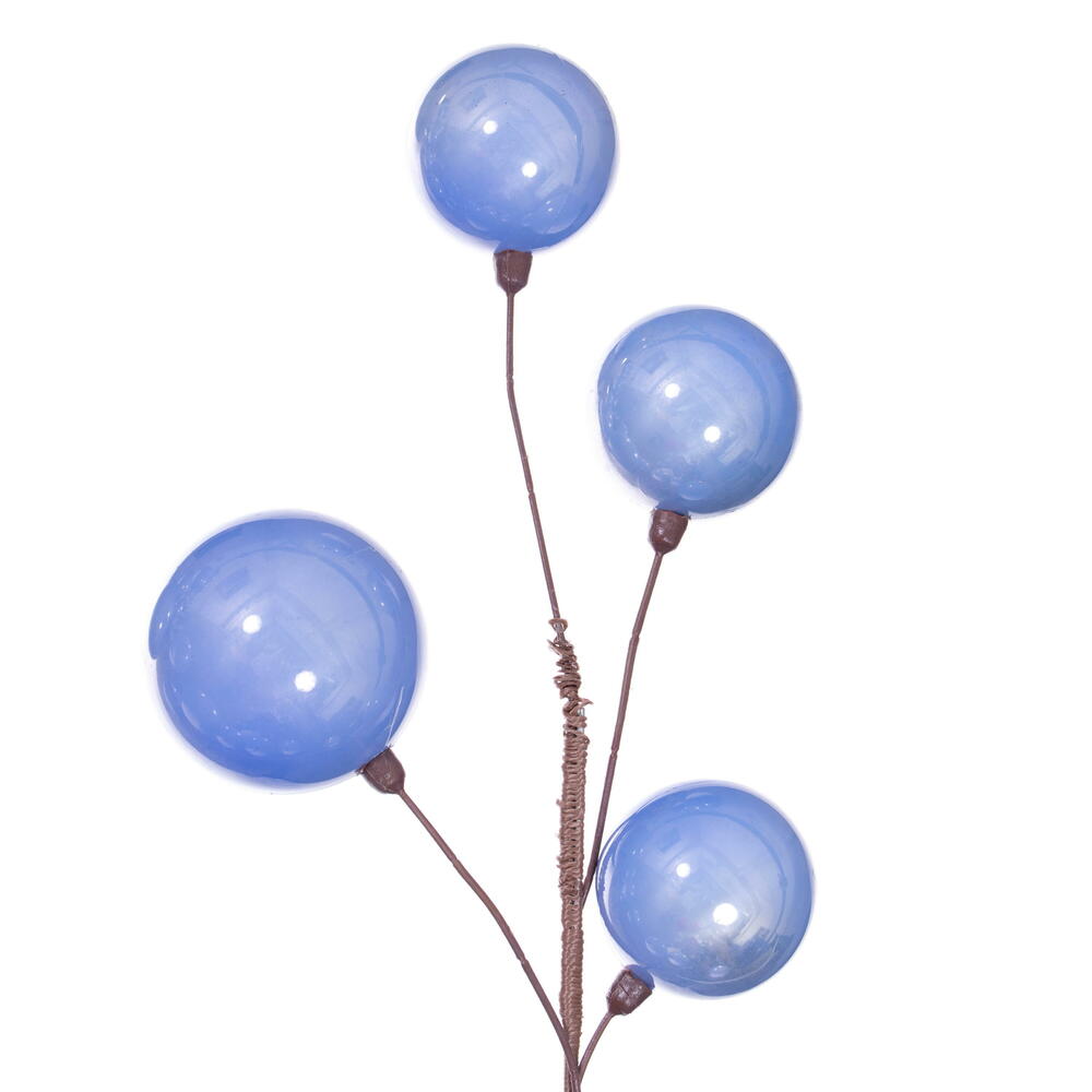 Vickerman 10' Periwinkle Pearl Branch Ball Wire Garland.