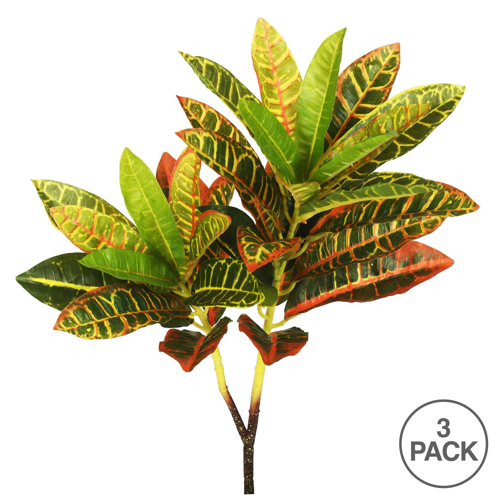 Vickerman 23" Real Touch Artificial Croton Spray. Includes 3 sprays per pack.