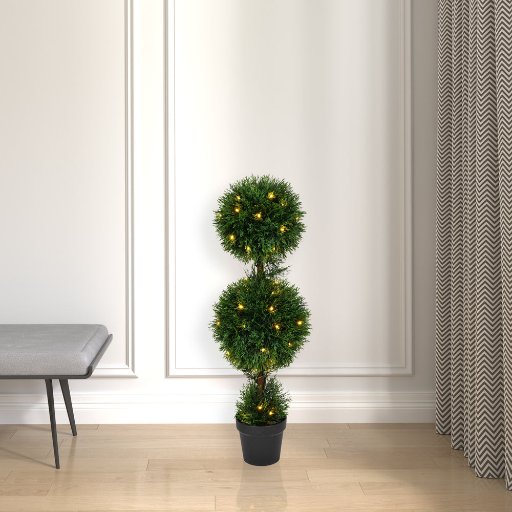 Vickerman 3' Artificial Double Ball Green Cedar Topiary.