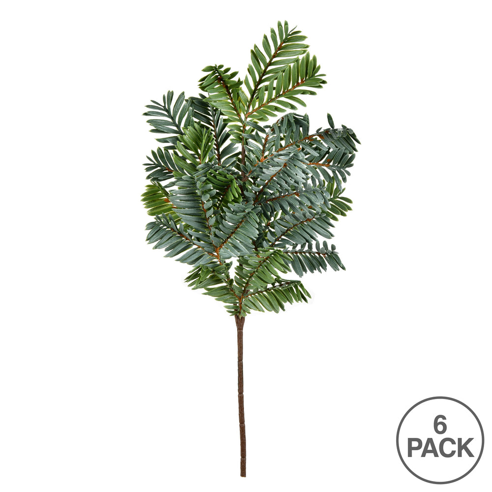 Vickerman 16" Green Medford Pine Artificial Christmas Spray. Includes 6 sprays per pack.