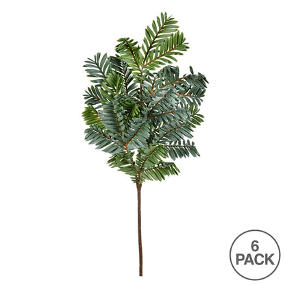 Vickerman 16" Green Medford Pine Artificial Christmas Spray. Includes 6 sprays per pack.