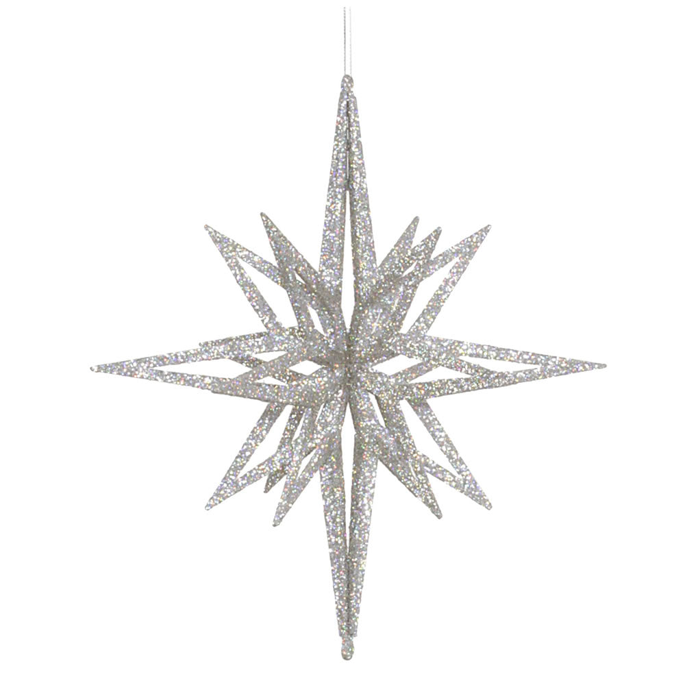 Vickerman 12" Silver Iridescent Star Christmas Ornament
