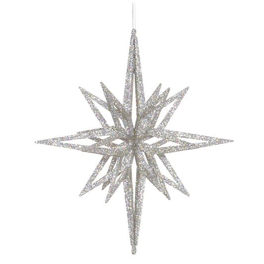 Vickerman 12" Silver Iridescent Star Christmas Ornament