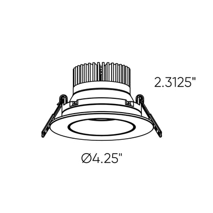 Dals Lighting 3.5″ RGB+CCT Smart/Double/Dim-To-Warm Regressed Gimbal Downlight, CCT And Voltage Selectable