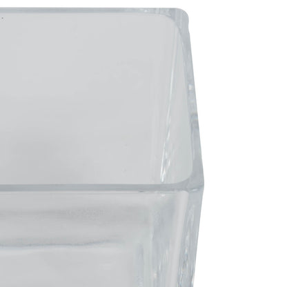 Vickerman 4" Clear Cube Glass Container. Includes four pieces per set.
