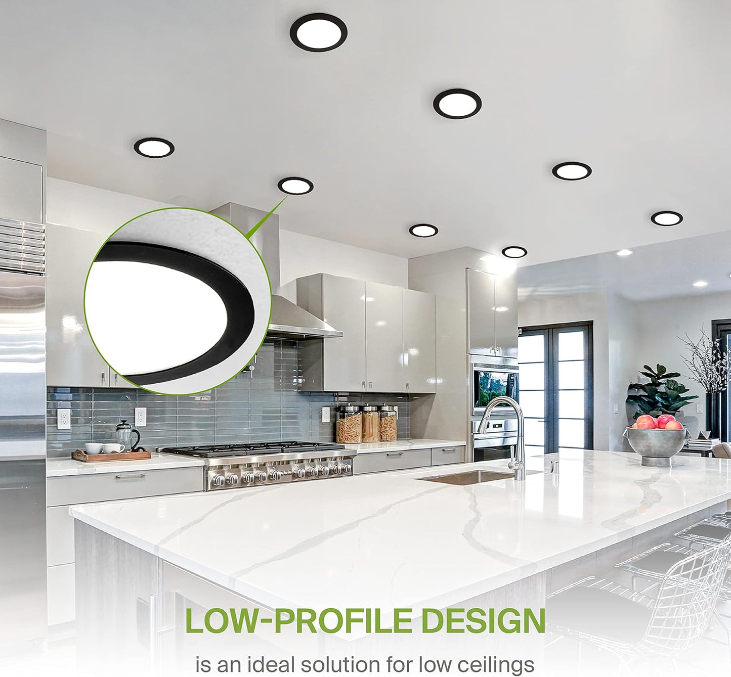 ASD Lighting LED Recessed Mini Panel Round 8inch 20W 120V Triac 2700/3000/3500/4000/5000K Black UL Energy Star