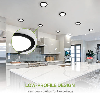 ASD Lighting LED Recessed Mini Panel Round 8inch 20W 120V Triac 2700/3000/3500/4000/5000K Black UL Energy Star