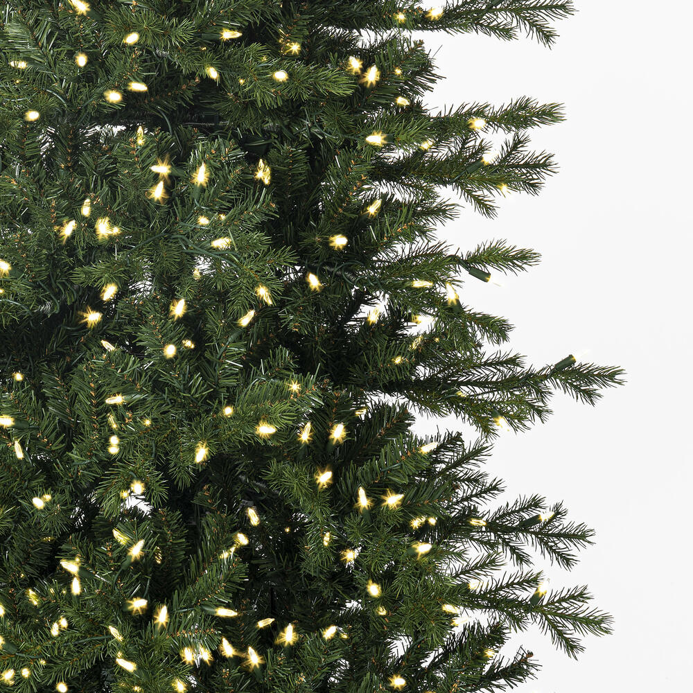 Vickerman 7.5' x 38" Moutauk Pine Artificial Christmas Pencil Tree with Warm White LED Lights
