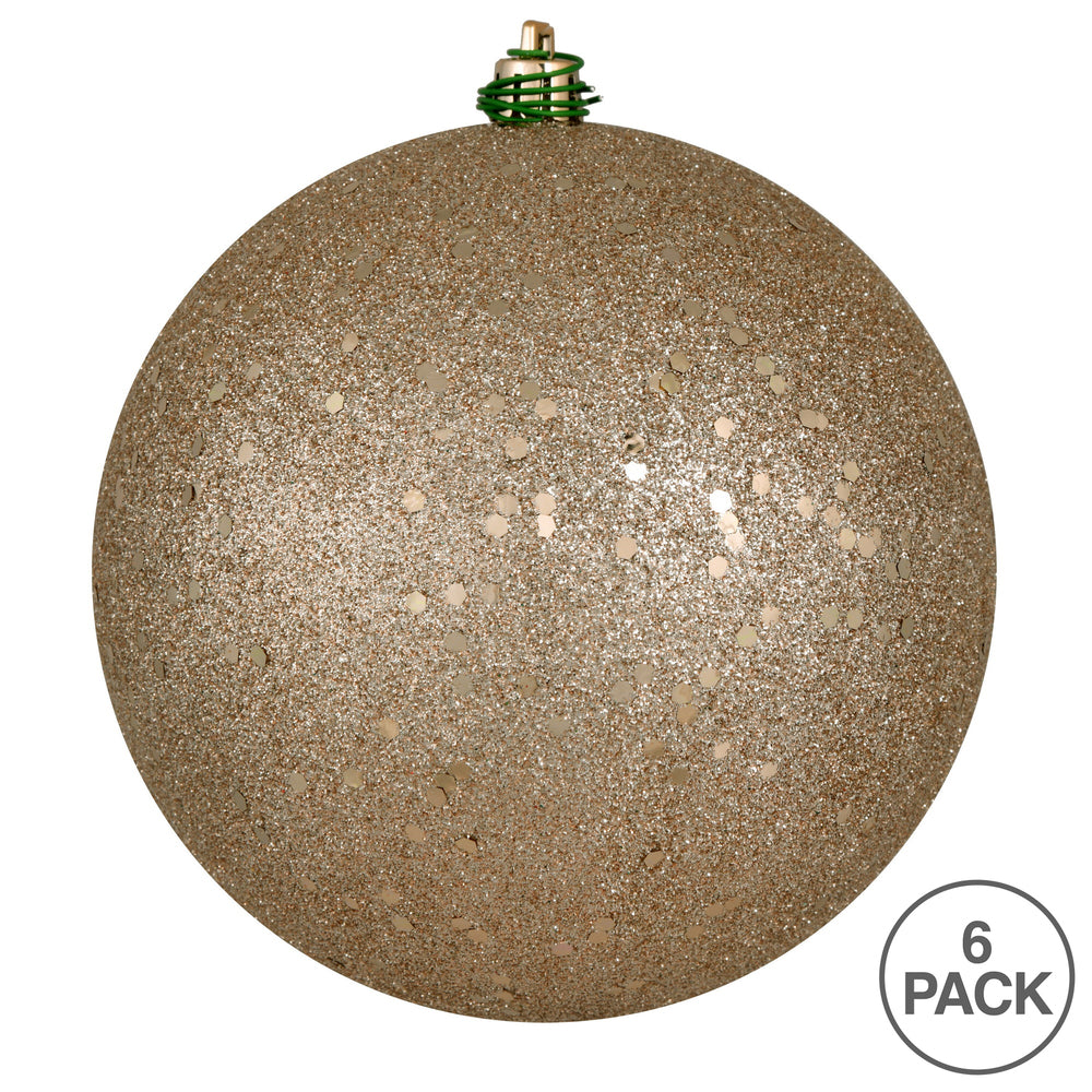 Vickerman 4" Oat Sequin Ball Ornament 6 per Bag