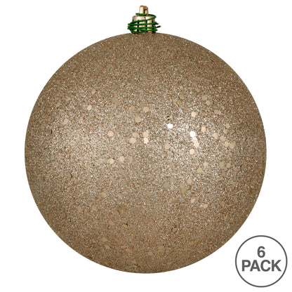 Vickerman 4" Oat Sequin Ball Ornament 6 per Bag