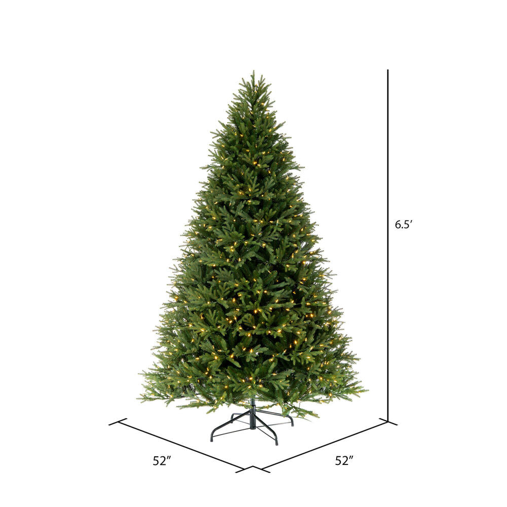 Vickerman 6.5' x 52" Tiffany Fraser Fir Artificial Christmas Tree with Warm White LED Lights.