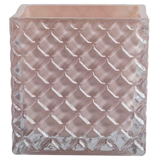 Vickerman 4" Almondine Square Glass Container Set of 2