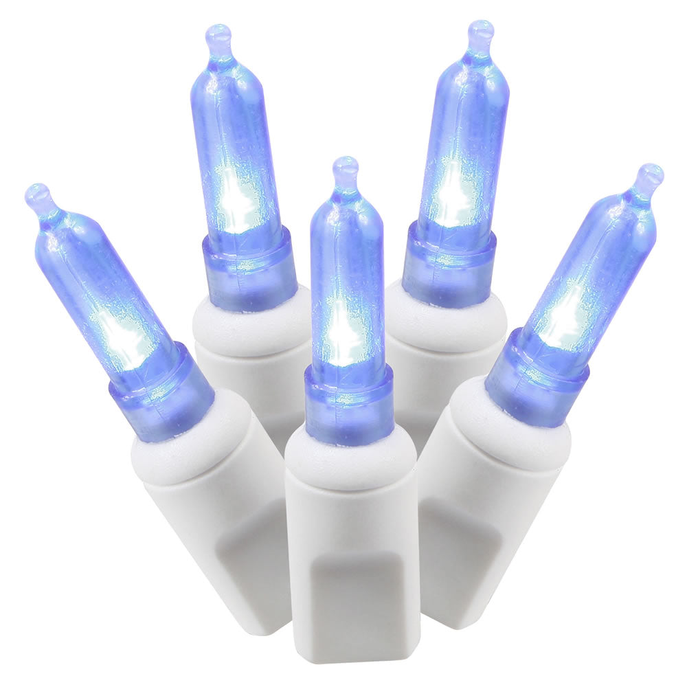 Vickerman 50 Blue Italian LED on White Wire 25' Christmas Light Strand