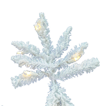 Vickerman 12' Flocked White Spruce Artificial Christmas Tree Pure White LED Lights