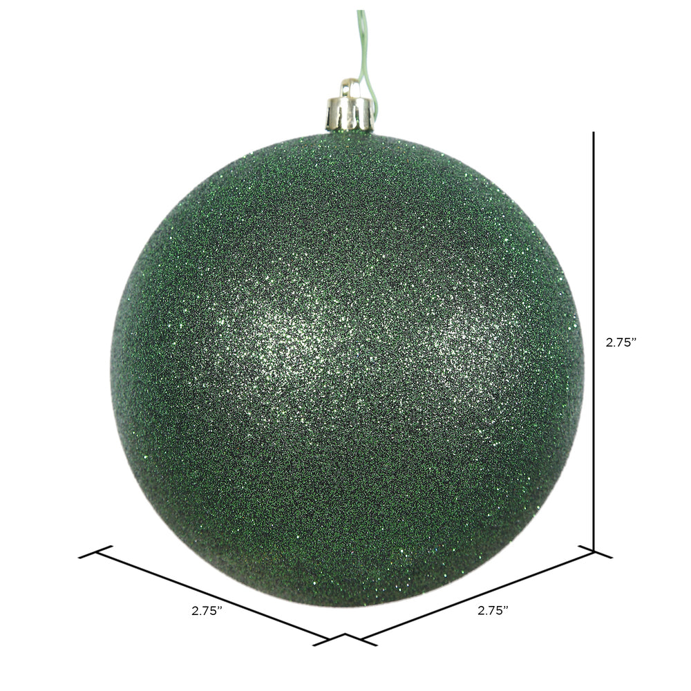 Vickerman 2.75" Emerald Glitter Ball Ornament 12 per Bag