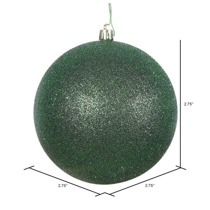 Vickerman 2.75" Emerald Glitter Ball Ornament 12 per Bag