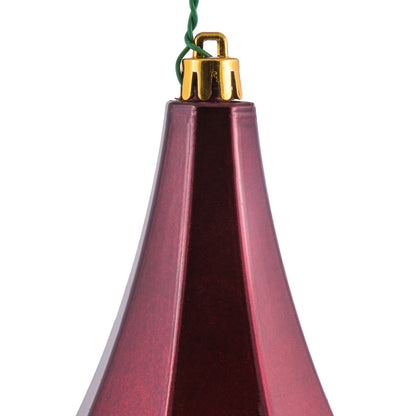 Vickerman 8" Wine Candy Finish Diamond Finial Ornament Pack of 2