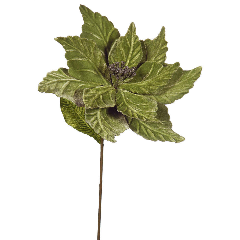 Vickerman 22" Lime Poinsettia Artificial Christmas Flower 6 per Bag