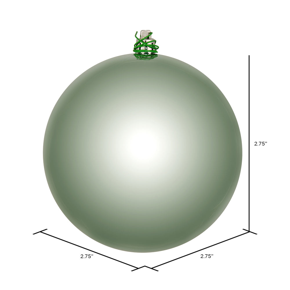 Vickerman 2.75" Frosty Mint Shiny Ball Ornament 12 per Bag