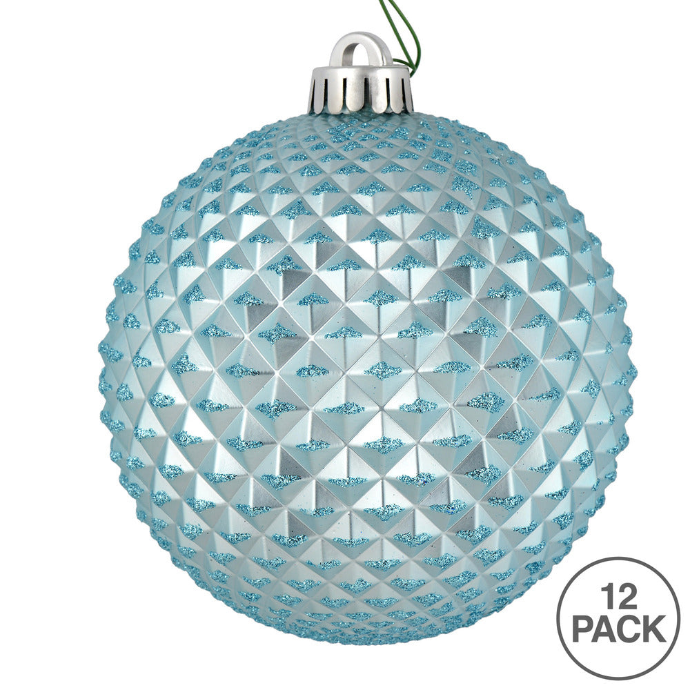 Vickerman 2.75" Baby Blue Durian Glitter Ball Ornament 12 per Bag