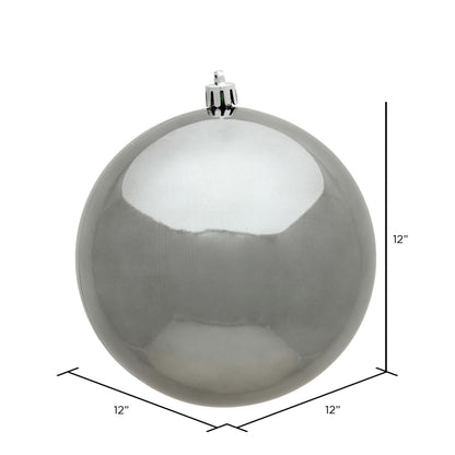 Vickerman 12" Pewter Shiny Ball Ornament