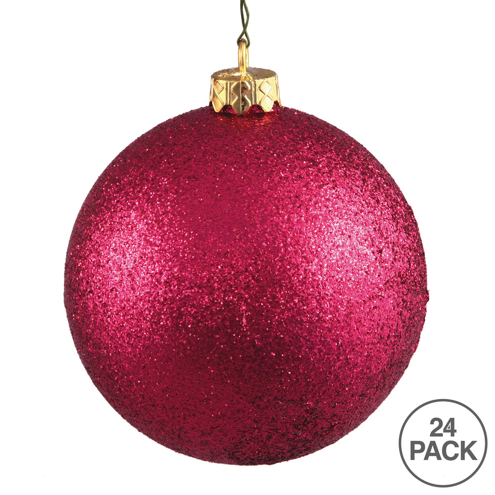 Vickerman 2.4" Wine Glitter Ball Ornament 24 per Bag