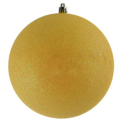 Vickerman 6" Yellow Glitter Ball Ornament 4 per Bag