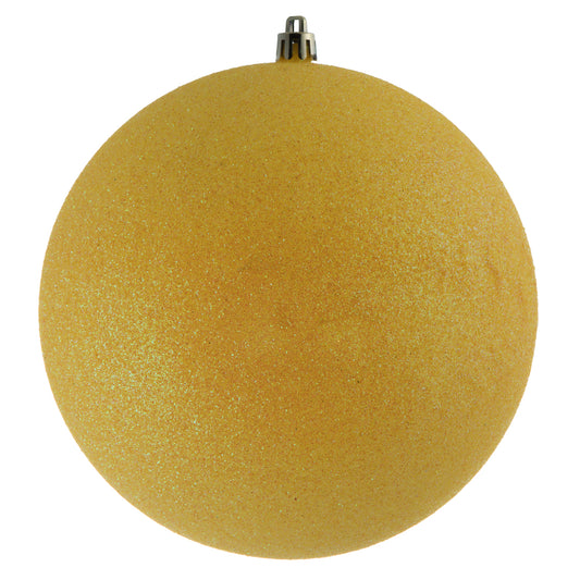 Vickerman 6" Yellow Glitter Ball Ornament 4 per Bag