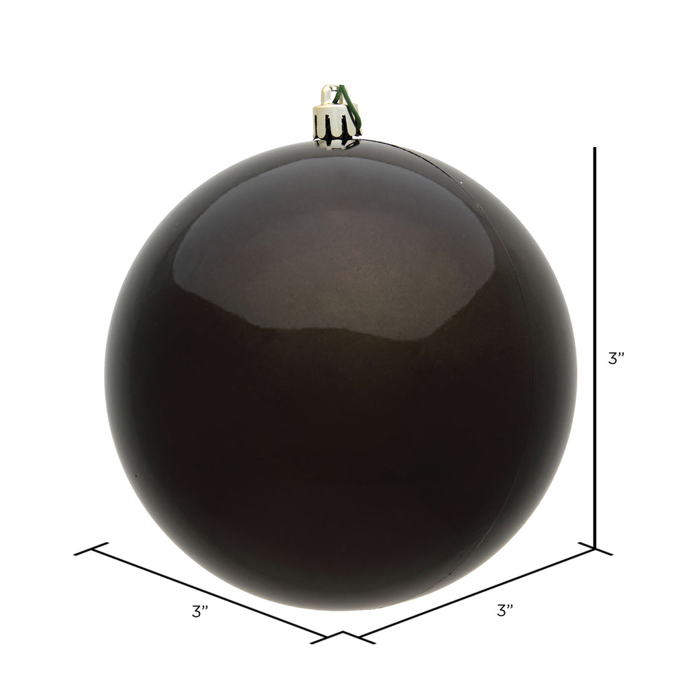 Vickerman 3" Gunmetal Shiny Ball Ornament 12 per Bag