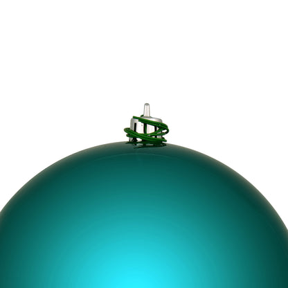 Vickerman 6" Dark Teal Shiny Ball Ornament 4 per Bag