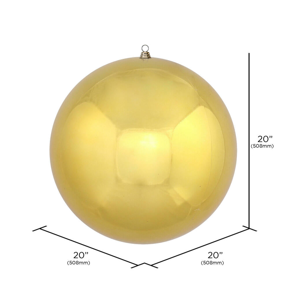 Vickerman 20" Giant Shiny Gold Ball Christmas Ornament UV Resistant