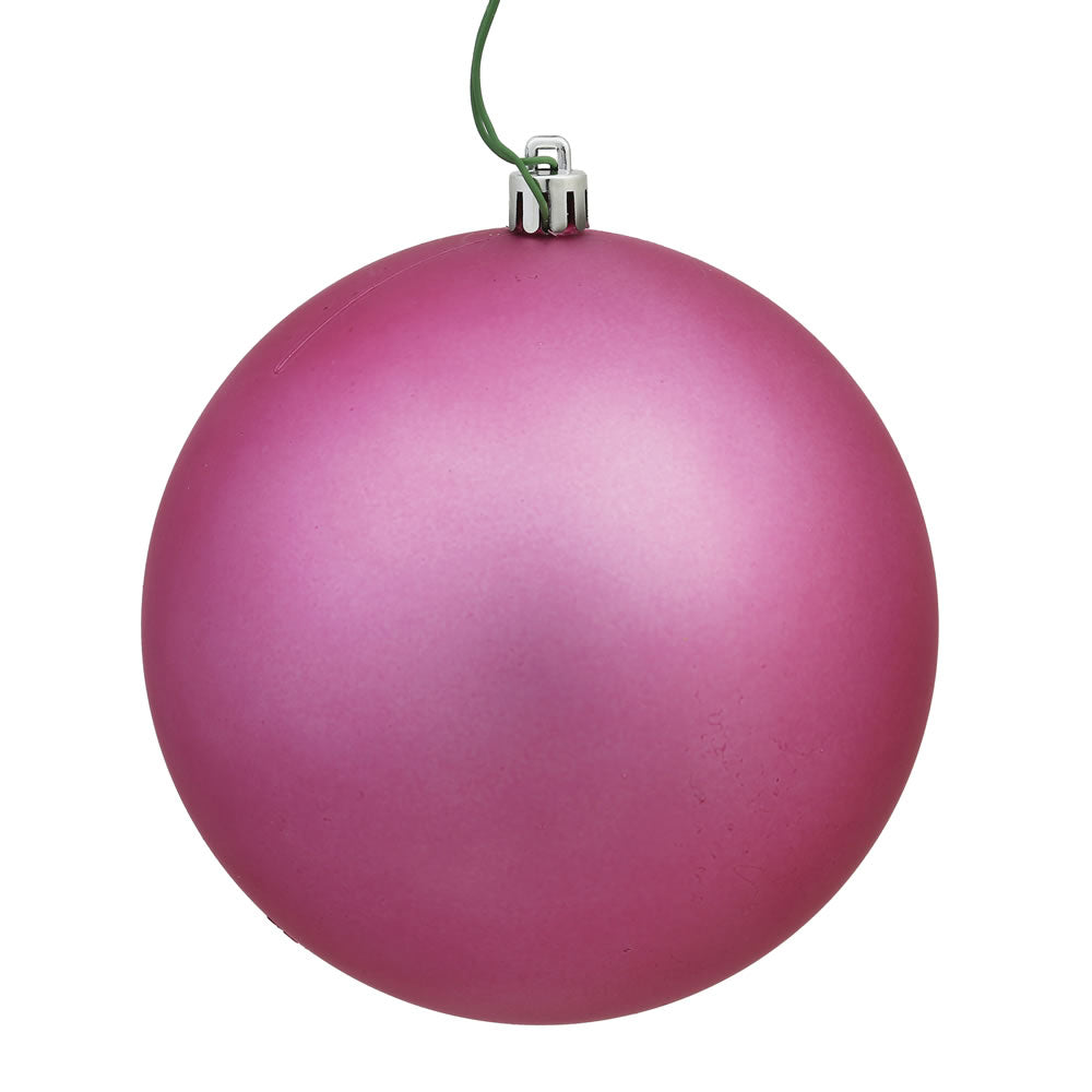 Vickerman 6" Mauve Matte Ball Ornament 4 per Bag