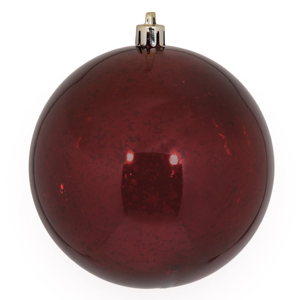 Vickerman 4" Burgundy Shiny Mercury Ball Ornament 6 per Bag.