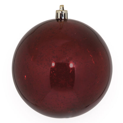 Vickerman 4" Burgundy Shiny Mercury Ball Ornament 6 per Bag.