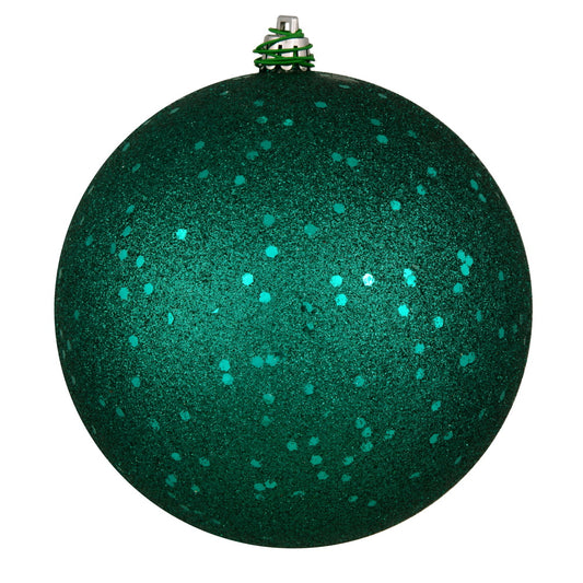 Vickerman 6" Dark Teal Sequin Ball Ornament 4 per Bag