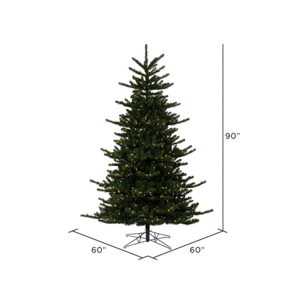 Vickerman 7.5' x 60" Decorator Pine  Artificial Christmas Tree Warm White Dura-lit LED Lights