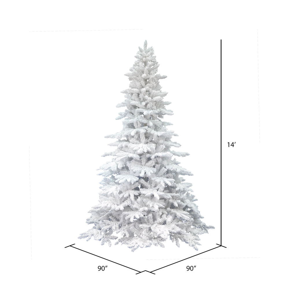 Vickerman 14' Flocked White Spruce Artificial Christmas Tree Unlit