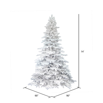 Vickerman 14' Flocked White Spruce Artificial Christmas Tree Unlit