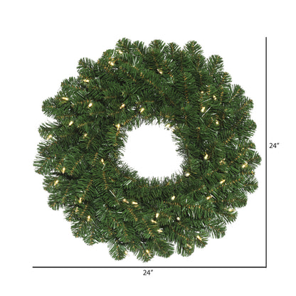 Vickerman 24" Oregon Fir Artificial Christmas Wreath Warm White Single Mold LED Wide Angle Lights