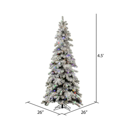 Vickerman 4' Flocked Kodiak Spruce Artificial Christmas Tree Multi-Colored LED Lights