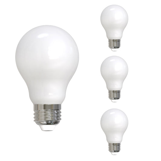 Bulbrite 7W LED LIGHT BULB A19 4000K FILAMENT MILKY FINISH, E26 MEDIUM SCREW BASE, DIMMABLE, 4PK