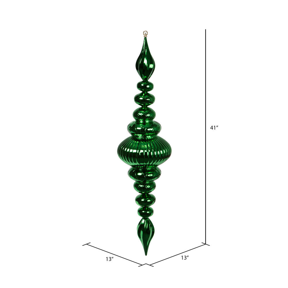 Vickerman 41" Green Shiny Finial Ornament