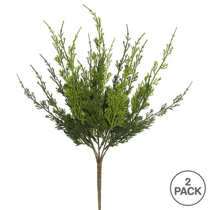 Vickerman 19" Artificial Green Monterey Cypress Bush Pack of 2