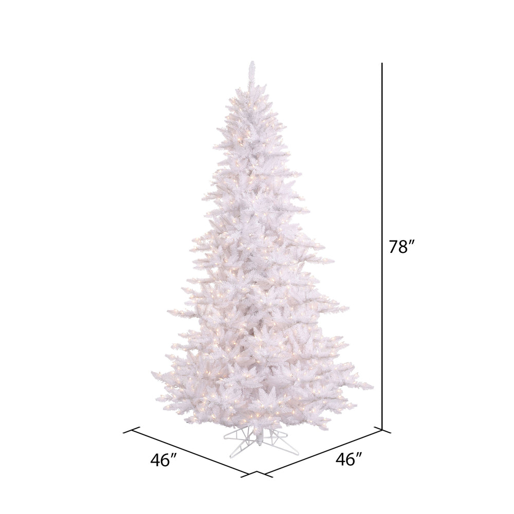 Vickerman 6.5' White Fir Artificial Christmas Tree Warm White Dura-lit LED Lights