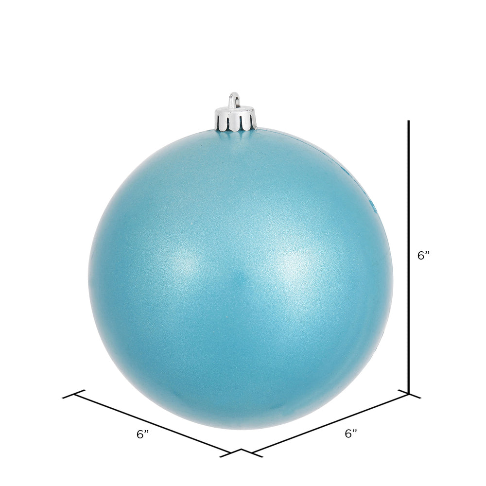 Vickerman 6" Turquoise Candy Ball Ornament 4 per Bag