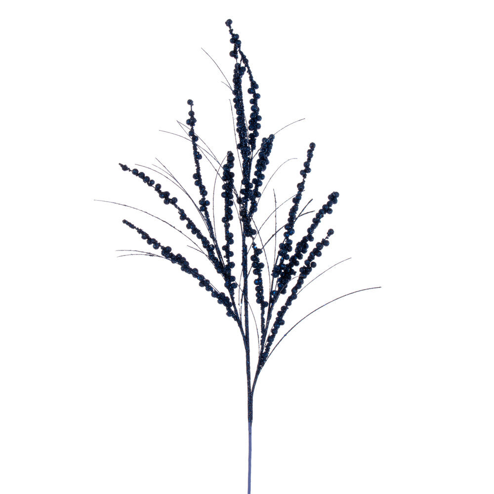 Vickerman 36" Midnight Blue Berry Twig Glitter Spray 6 per bag.