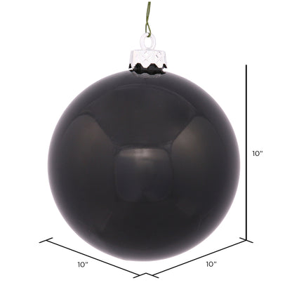 Vickerman 10" Black Shiny Ball Ornament