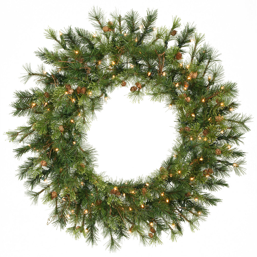 Vickerman 36" Mixed Country Pine Artificial Christmas Wreath Clear Dura-lit Incandescent Lights