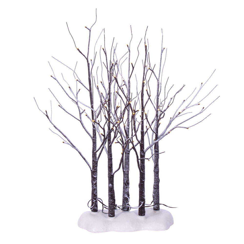 Vickerman 30" Brown Frosted Twig Tree Grove Warm White 3mm Wide Angle LED lights 5 Piece Set.
