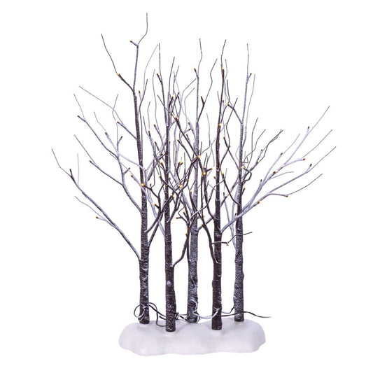 Vickerman 30" Brown Frosted Twig Tree Grove Warm White 3mm Wide Angle LED lights 5 Piece Set.